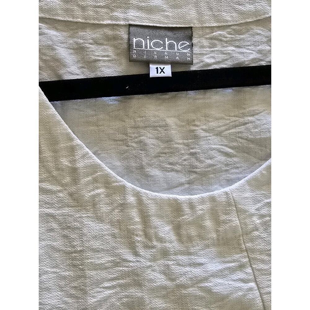 NICHE Nilgun Derman $148 Solid White Scoop Neck Lagenlook Top Size 1X 3Q… - Picture 4 of 5